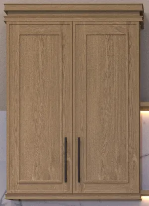 36" Tall Elegant Oak Shaker Wall Cabinet - Double Door 24", 27", 30", 33" & 36" Wide