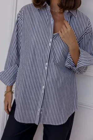 AUSTIN Shirt Navy Stripe