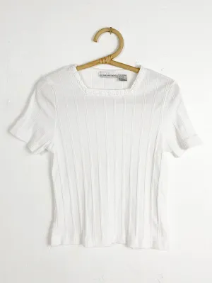 AW Ribbed White Baby Tee