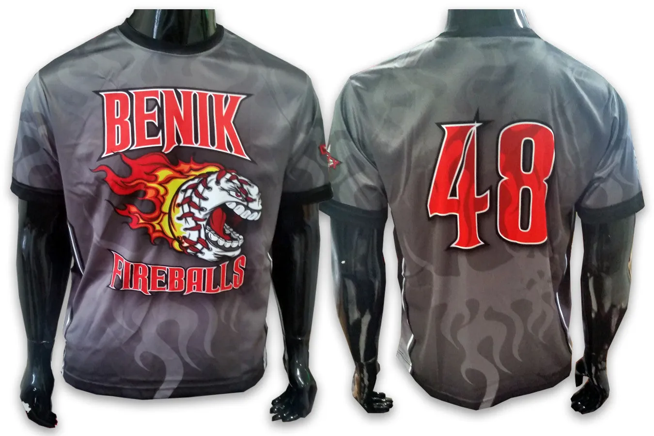 Benik FIREBALLS Gray - Custom Full-Dye Jersey