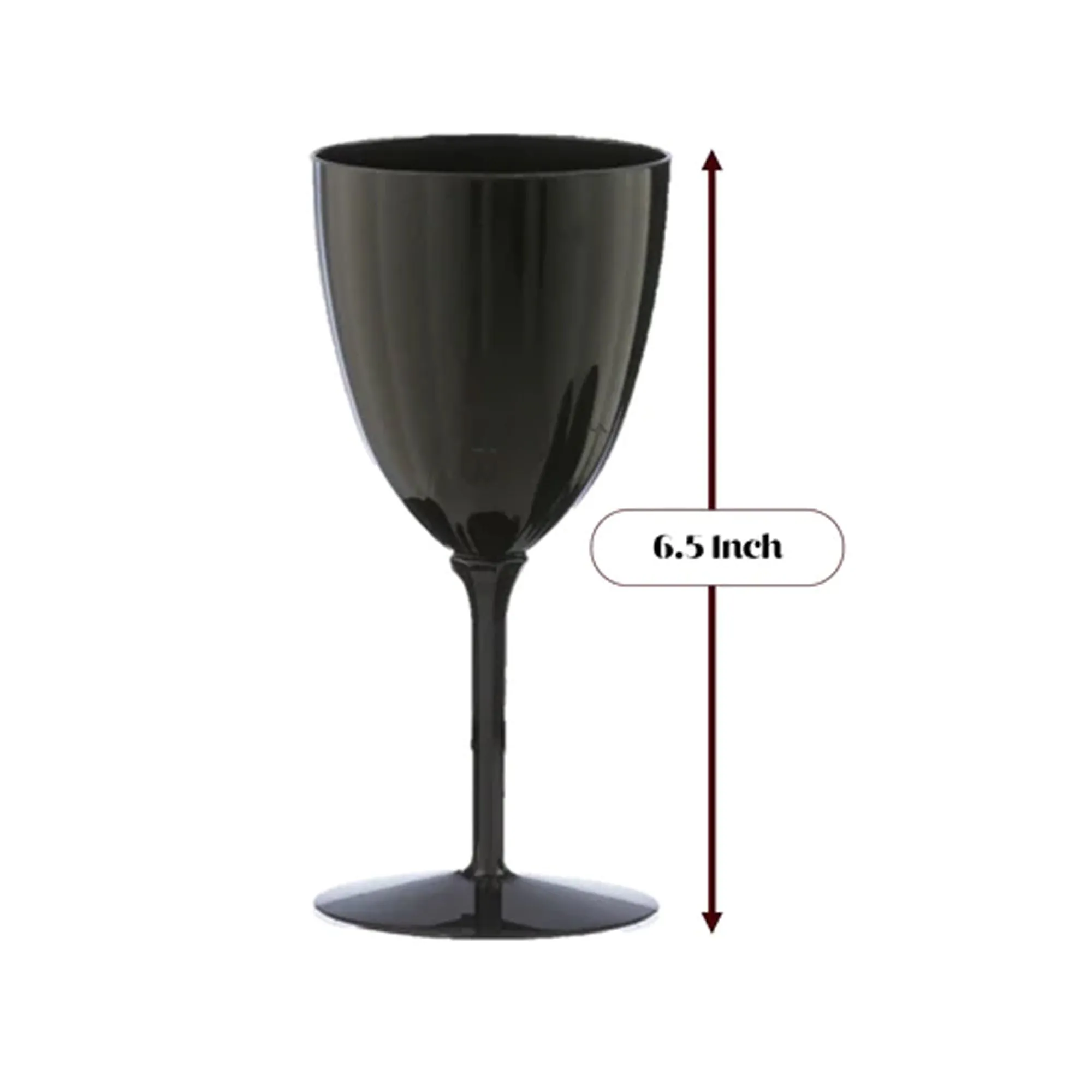 Black Plastic Wine Goblet 7oz