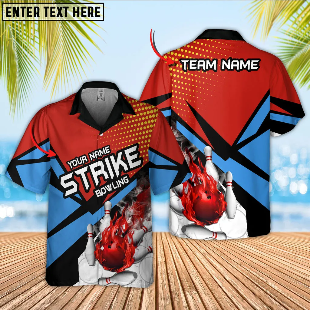 Bowling Ball And Pins Strike Cannon Ball Throw Multicolor Option Customized Name Hawaiian Shirt