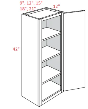 EB10-1242 Elegant White Assembled 12x42 Wall Cabinet