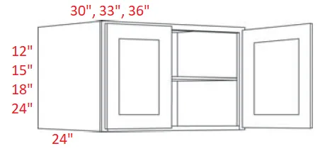 EB10-3012X24 Elegant White Assembled 30x12x24 Wall Cabinet