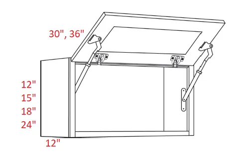 EB10-3018-HD Elegant White Assembled 30x18 Lift-Up Cabinet