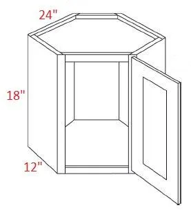 EB10-CW2418 Elegant White Assembled 24x18 Wall Diagonal Corner Cabinet