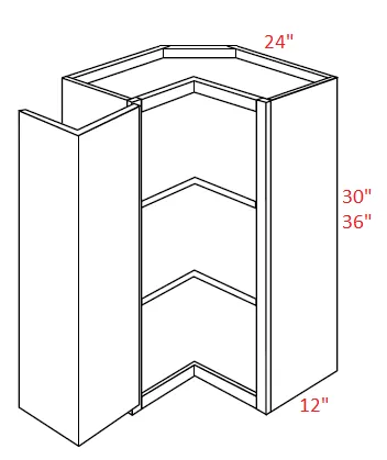 EB10-WSQ2430 Elegant White Assembled 24x30 Wall Corner Cabinet