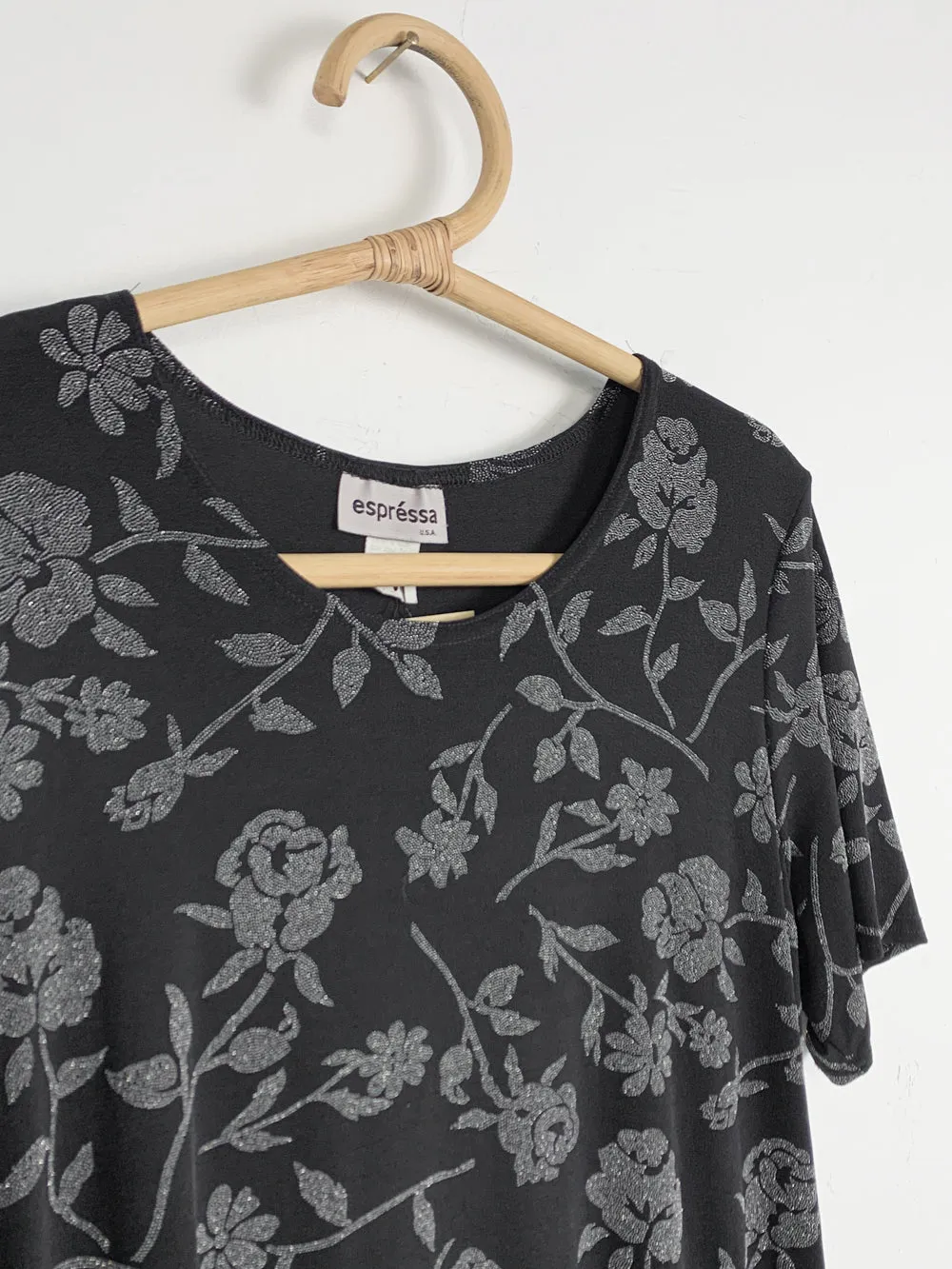 Espressa Midnight Floral Sparkle Tshirt