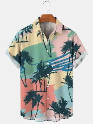 Hawaiian Aoconut Tree Men's hawaiian Shirts