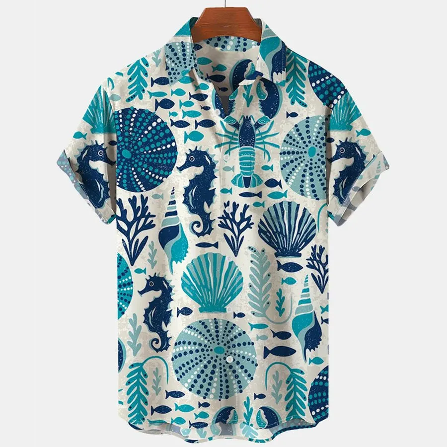 Hawaiian Beach Ocean Seahorse Men's Shirts