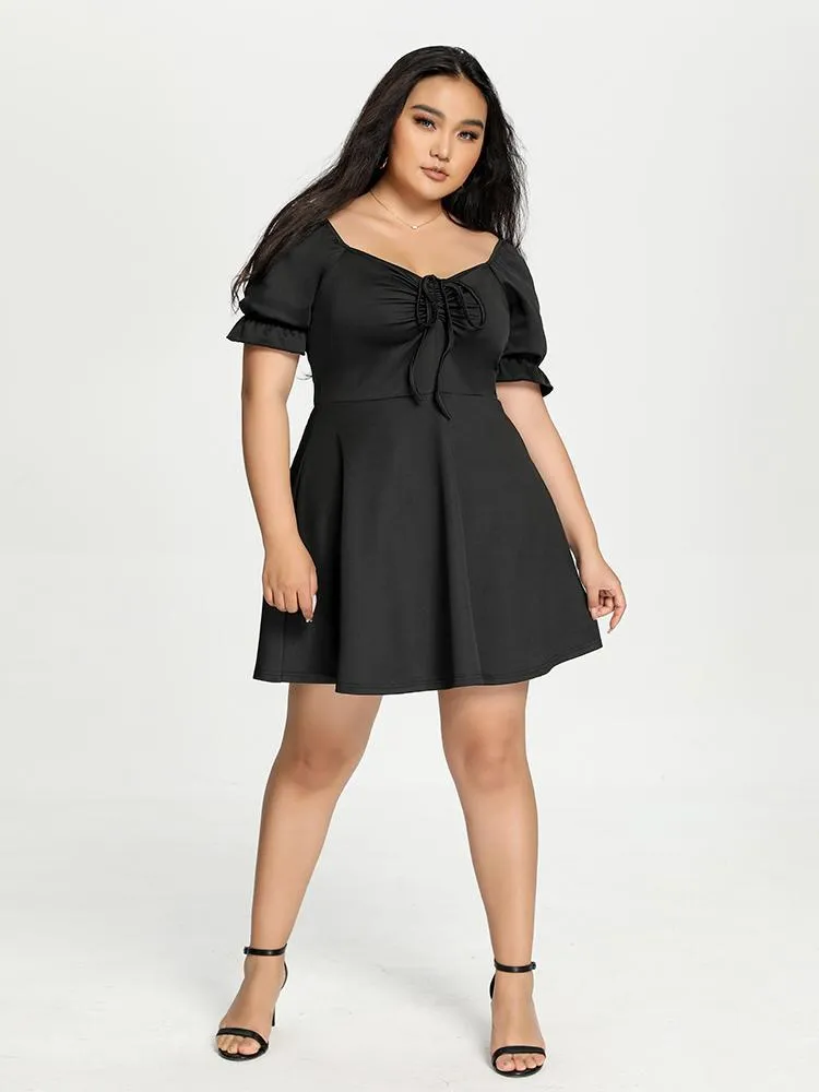 Knot Front Solid Dress