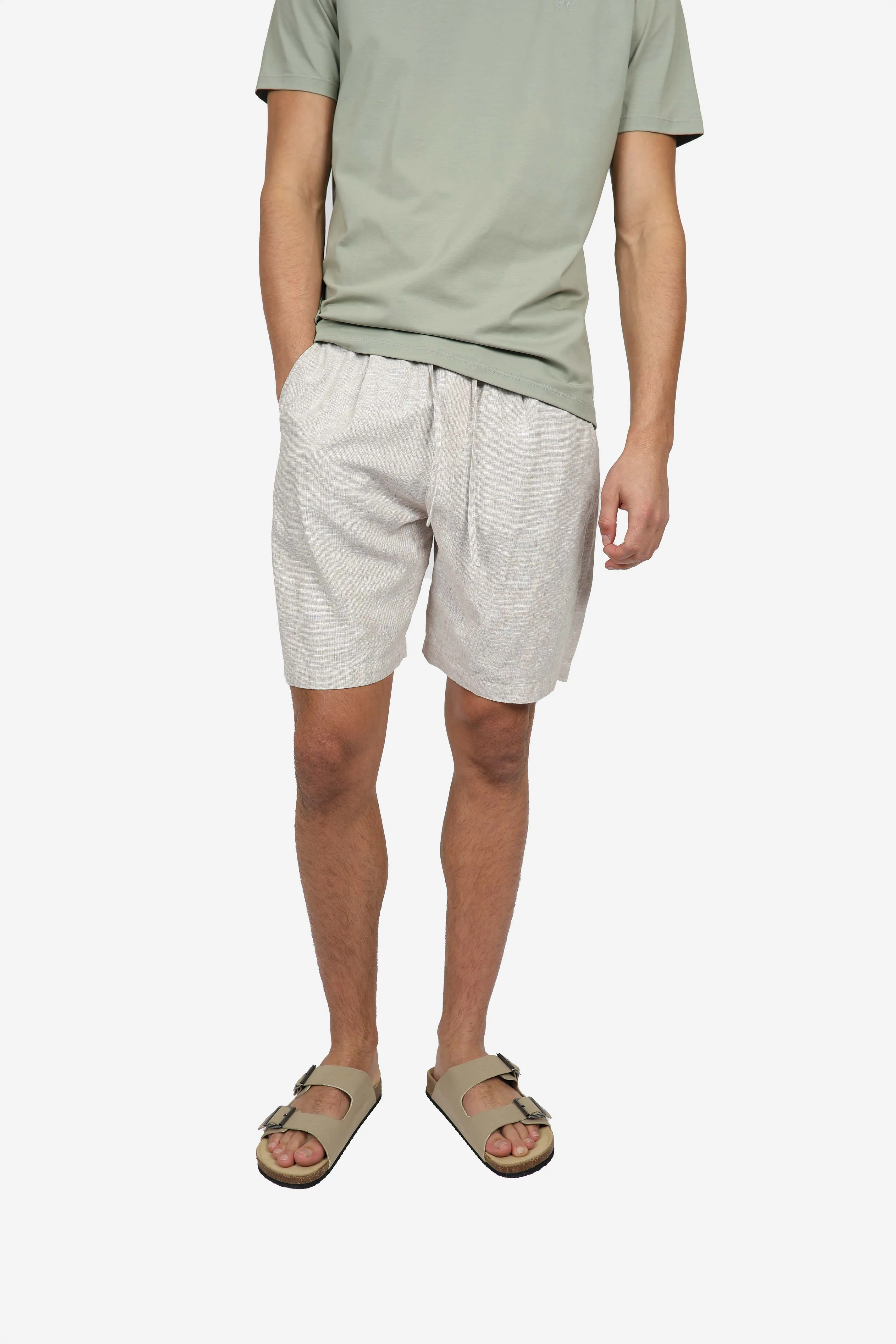 Natural Linen Realxed Waist Short