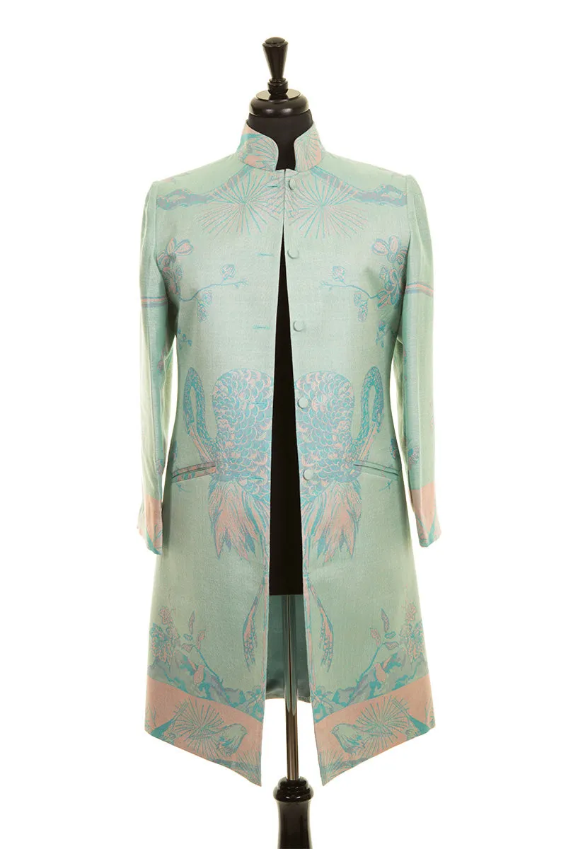 Nehru Coat in Eau de Nil - Sale