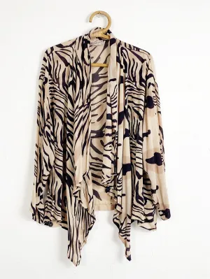 Sterling Style Animal Print Wrap Cardigan