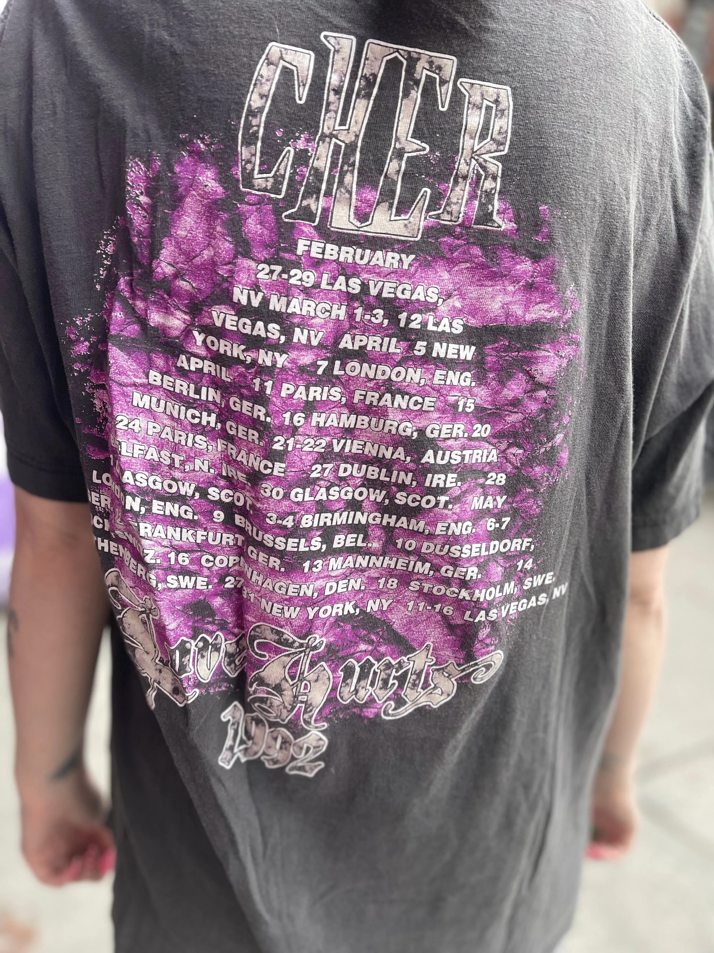 Vintage 1992 Cher Love Hurts Tour T-shirt