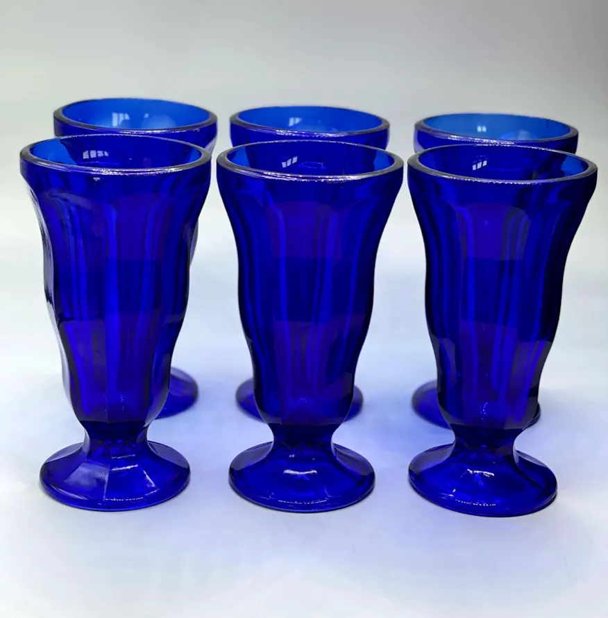 Vintage Cobalt Glasses set of 6