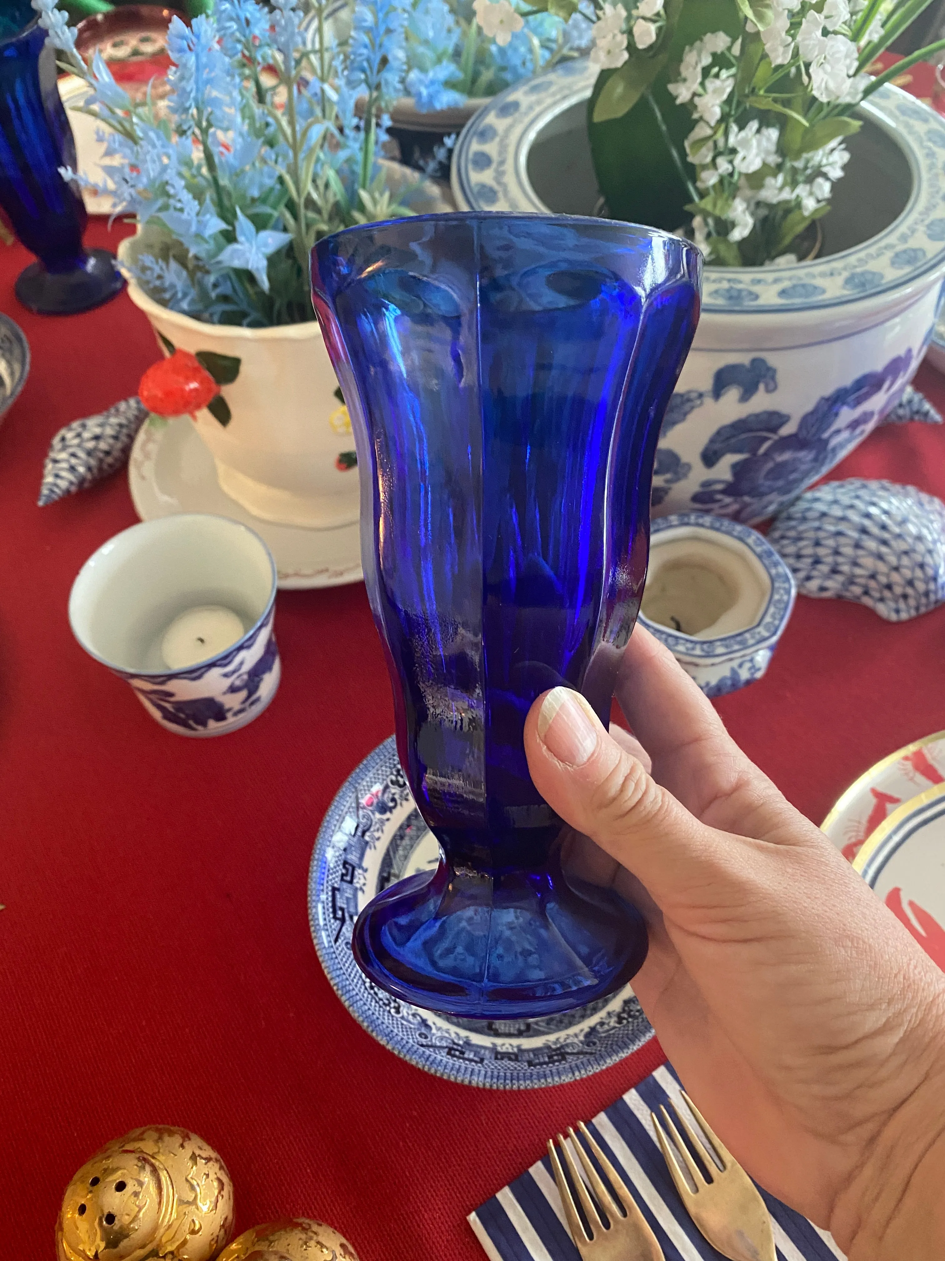 Vintage Cobalt Glasses set of 6